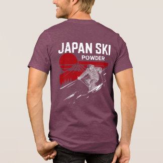 Camiseta Retro Japão Esqui Pó Mt Fuji Esquiador