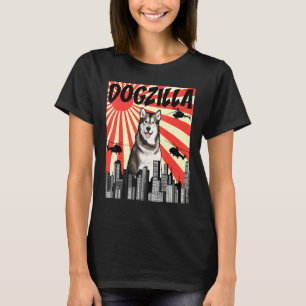 Camiseta Retro Japonês Dogzilla Alaskan Malamute