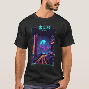 Camiseta Retro Japonês Vaporwave City Cyber Futurismo Aesth
