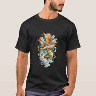 Camiseta Retro Jardins de Nuvens Airship Solar