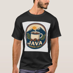 Camiseta Retro Java Café da Manhã Insígnia Vintage