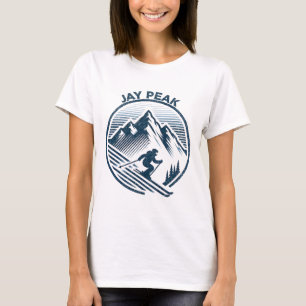 Camiseta Retro Jay Peak Vermont Skiier Blue Vintage M