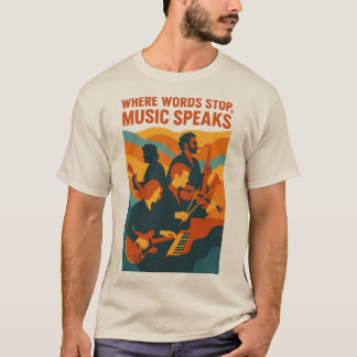 Camiseta Retro Jazz Band Art Print 