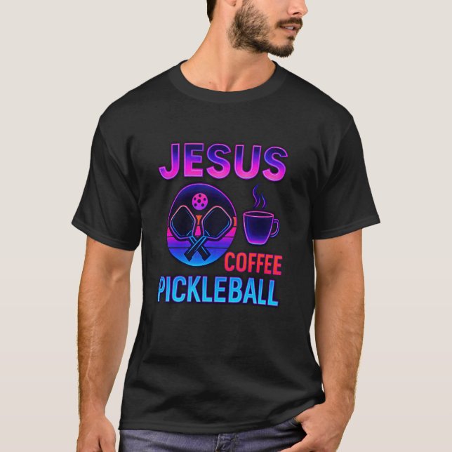 Camiseta Retro Jesus Café Pickleball (Frente)