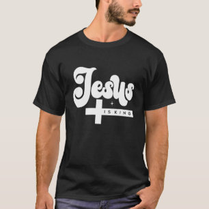 Camiseta Retro Jesus é Rei Cristão - F Gospel Religioso
