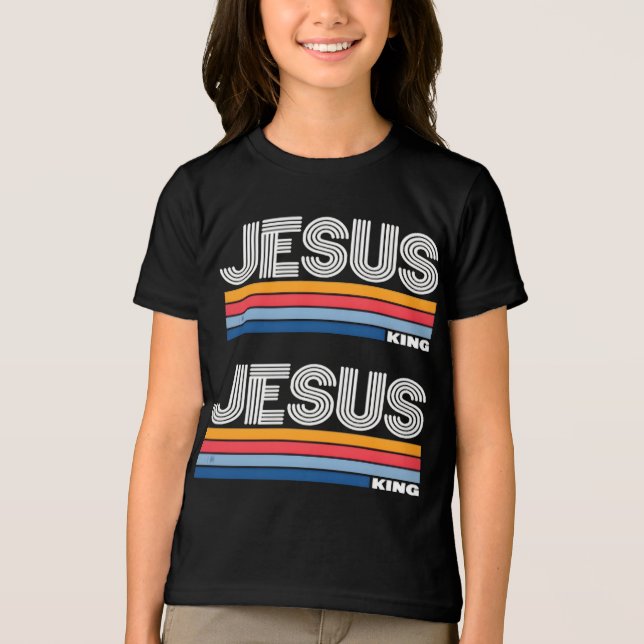 Camiseta Retro jesus king christian  (Frente)
