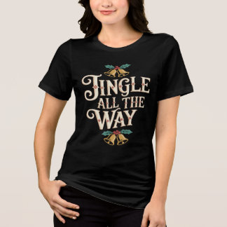 Camiseta Retro Jingle All The Way Festive Bells and Holly