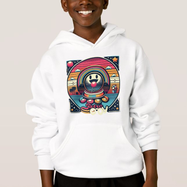 Camiseta Retro Joy. Apresentando cores vibrantes e (Frente)