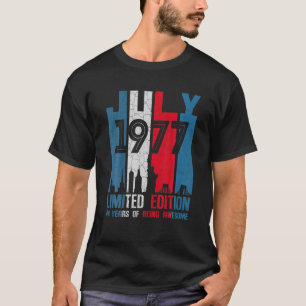 Camiseta Retro Julho De 1977 Limited Edition Vintage 44 Ano