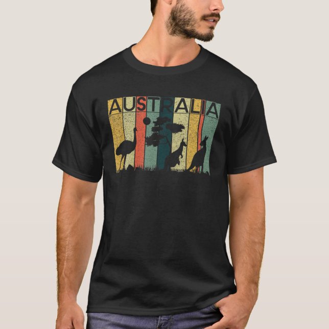 Camiseta Retro Jumping Kangaroo Austrália Day (Frente)