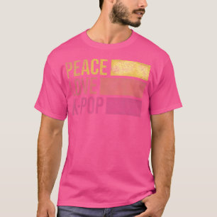 Camiseta Retro K-Pop Para Mulheres Adolescentes Kpop E Paz