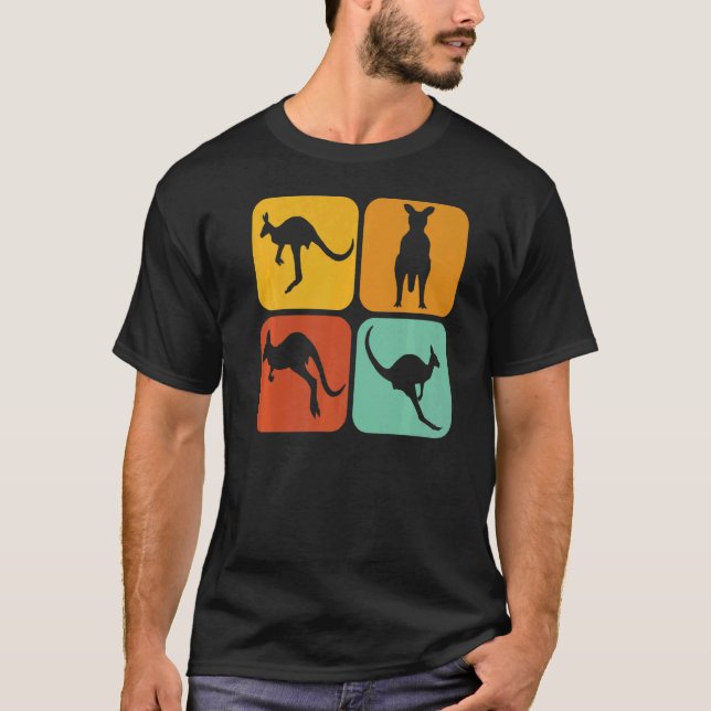 Camiseta Retro Kangaroo I Marsupial I Canguru Australiano (Frente)