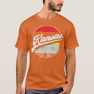 Camiseta Retro Kansas Home State KS Estilo Legal 70s Sunset