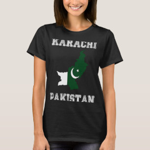 Camiseta Retro Karachi Paquistão Afetado Bandeira do Paquis