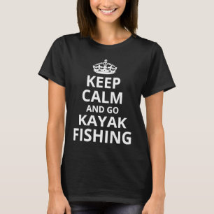 Camiseta Retro Kayak Pesca 'Fique calmo e vá Kayak Fishi