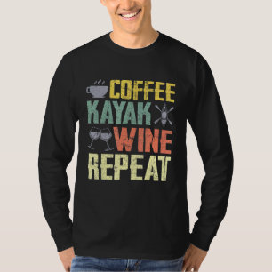 Camiseta Retro Kayaking Para Mulheres Kayakers Café Kayak W