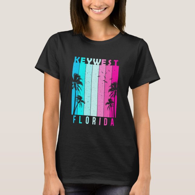 Camiseta Retro Key West Florida Beach Summer Souve (Frente)