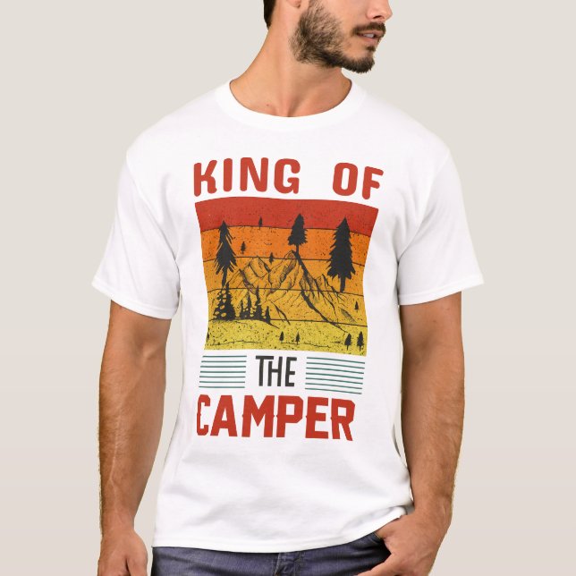 Camiseta Retro King of the Camper Camping Tee (Frente)