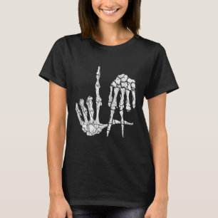 Camiseta Retro La Hands Skeleton Los Angeles Sinal Hall