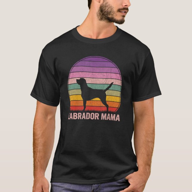 Camiseta Retro Labrador Mama Gráfico Labrador (Frente)