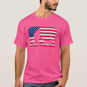Camiseta Retro Labrador Retriever 4º de julho Bandeira Amer