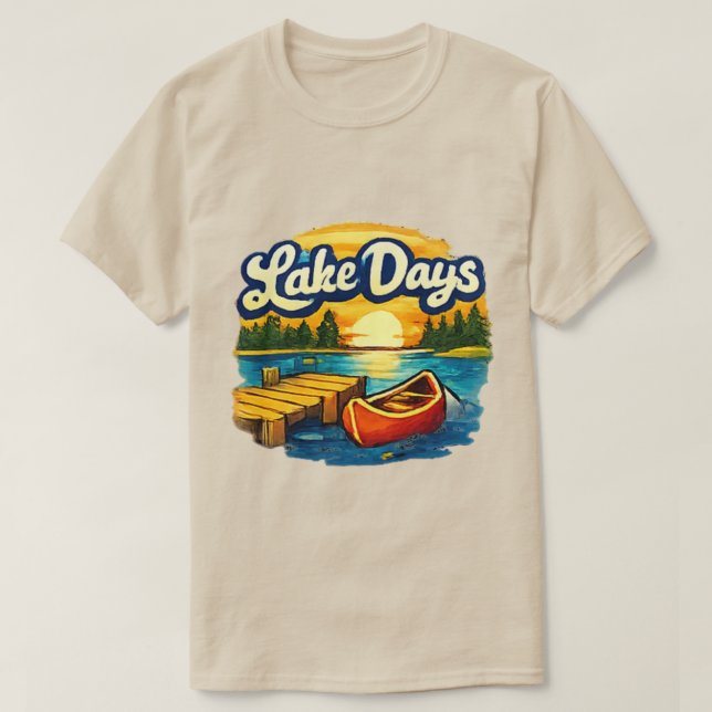 Camiseta Retro Lake Days | Sunset Tee (Frente do Design)