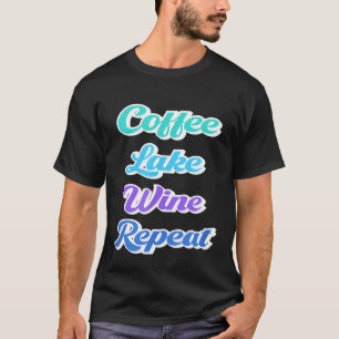 Camiseta Retro Lake House Para Mulheres Café Lago Vinho Rep