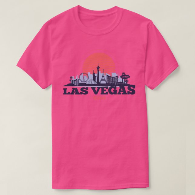 Camiseta Retro Las Vegas Nevada Skyline (Frente do Design)