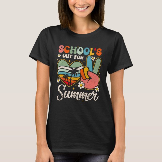 Camiseta Retro Last Day of School s Out For Summer Teacher  (Frente)