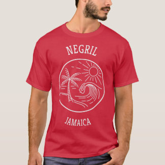 Camiseta Retro Legal Negril Jamaica Diversão Cena Praia Não