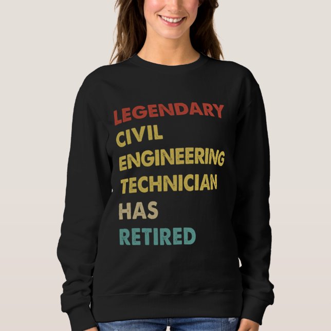 Camiseta Retro Legendary Civil Engineering Technician Has R (Frente)