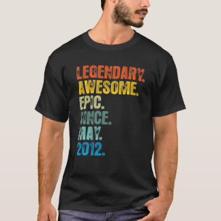 Camiseta Retro Legendary Since May 2012 T 10 Years Old