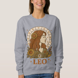 Camiseta Retro Leo Zodíaco Boho Floral Astrologia