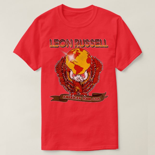 Camiseta Retro Leon Russell Tour Eagle Design (Frente do Design)