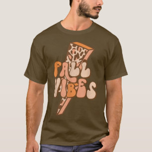 Camiseta Retro Leopardo Lightning Bolt Fall Vibes Funny Aut