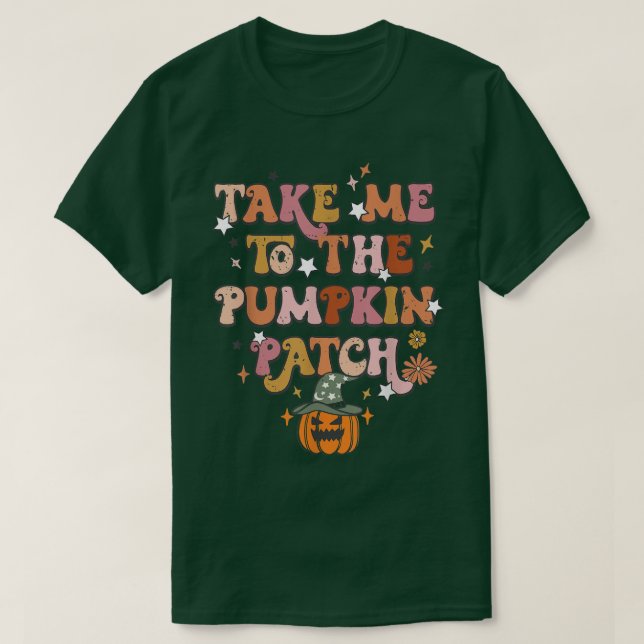 Camiseta Retro Leva-Me Para A Pumpkin Patch Cair Outono Tha (Frente do Design)