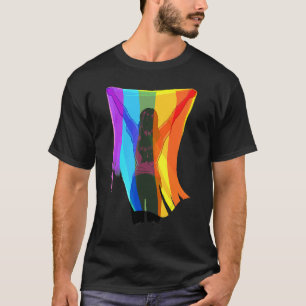 Camiseta Retro Lgbt Sinalizador Arco-Íris Lésbica Trans Bi