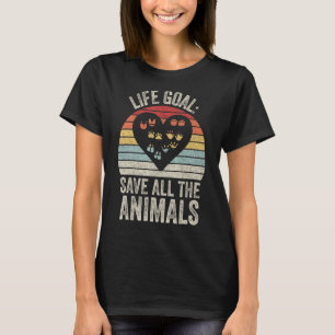 Camiseta Retro Life Goal Salvar Todos Os Animais Selvagem R