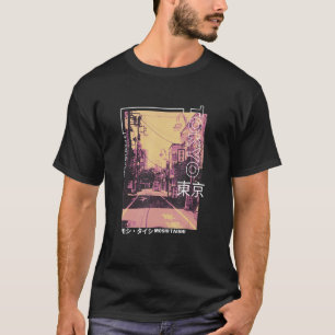 Camiseta Retro Lofi Tóquio Estética De Streetwear Japonês
