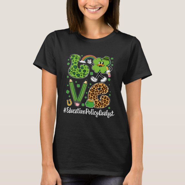 Camiseta Retro Love Education Policy Analyst Rua Patrick s  (Frente)