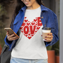 Camiseta Retro Love Heart Modern Women's Dia de os namorado