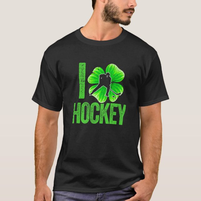 Camiseta Retro Love Irish Hockey Shamrock, Rua De Esporte P (Frente)
