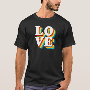 Camiseta Retro Love Layout Echo Letters Vintage Design Fes