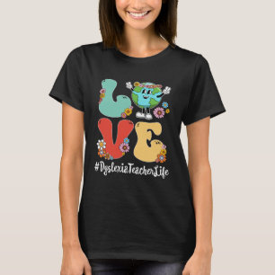 Camiseta Retro Love World Earth Day 2023 Dyslexia Professor