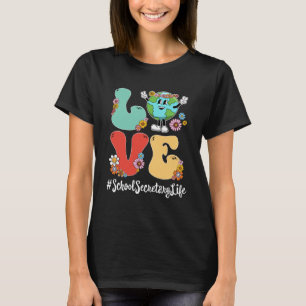 Camiseta Retro Love World Earth Day 2023 School Secretary L