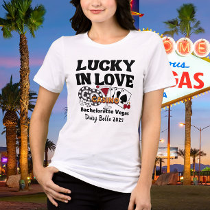 Camiseta Retro Lucky In Love Vegas Despedida de Solteira  