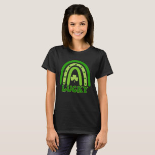Camiseta Retro Lucky Shamrock Arco-íris St. Patrick’s