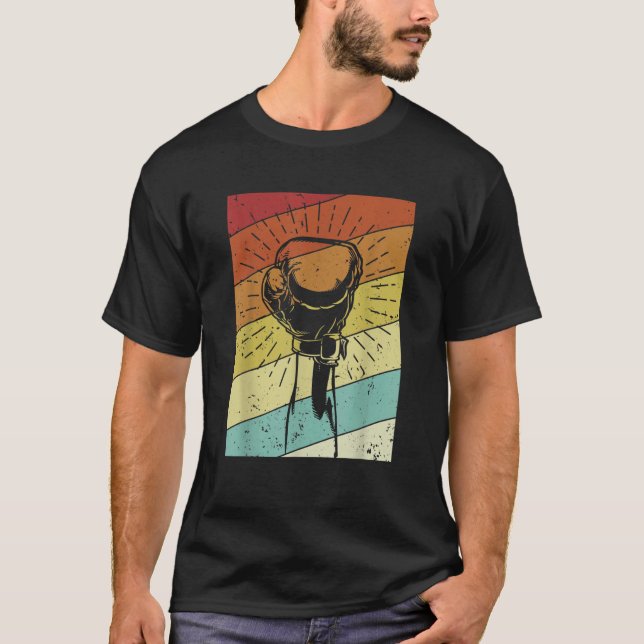 Camiseta Retro lutador de boxe tailandês kickboxer boxeador (Frente)