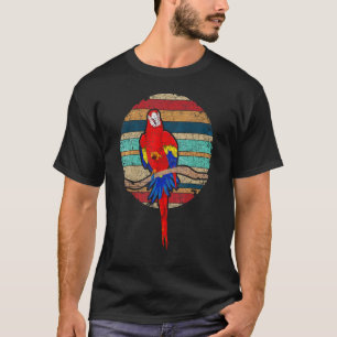 Camiseta Retro Macaw Papagaio Selva Animal Pássaro Macaw Pa