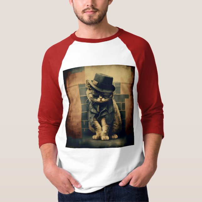 Camiseta Retro Mafia Cat (Frente)